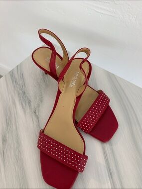 MICHAEL Michael Kors Red Studded Slingback Sandal